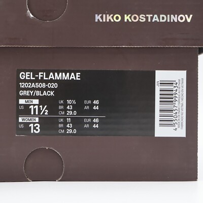 1202A508-020 Kiko Kostadinov Asics Gel-Flammae Grey Black (Men's