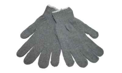 12 PAIR 1 DOZEN GRAY STRING KNIT POLY COTTON WORK GLOVES PAIRS GREY LARGE L