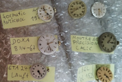 Vintage Uhrwerke laufen einwandfrei mit Zifferblatt und Zeigern Kaliber Caliber