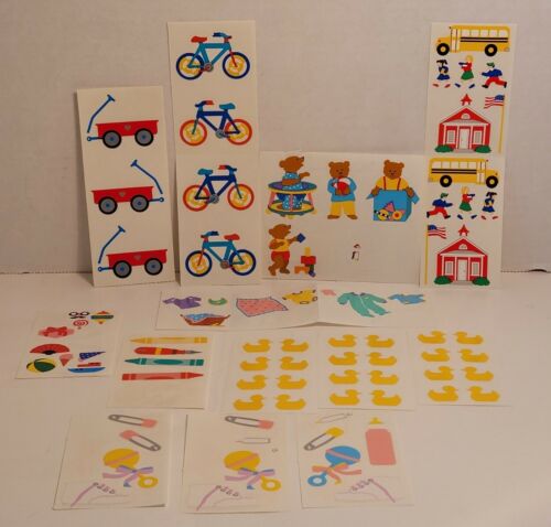 Mrs Grossmans Stickers Baby Kids School Rubber Ducks Wagon Scrapbooking Children - Afbeelding 1 van 11