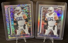 2025 Topps Chrome - Quenton Nelson Pulsar Refractor And Silver Refractor 2 Cards