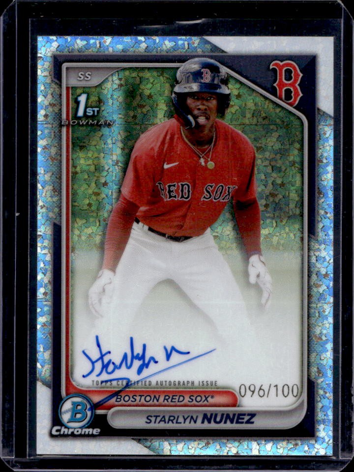 2024 Bowman Chrome Starlyn Nunez Auto Mini Diamond Refractor 1st #96/100