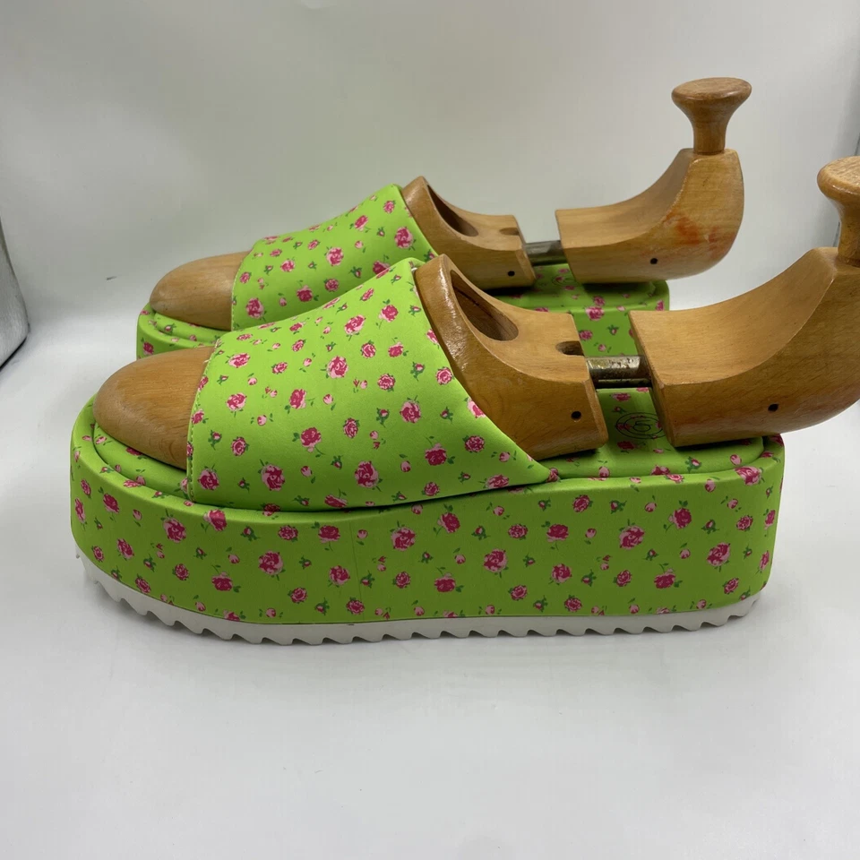 Urban Outfitters UO “Cora” Plataforma Floral Toboganes Talla 9 Excelente Estado Foto 3 de 4
