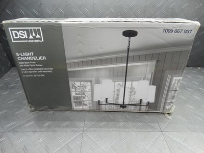 DSI Lighting 5-Light Matte Black Candlestick Chandelier 1009867937 DSHD6549A