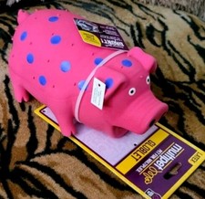 Dog Toy Large Latex Grunting Pig New Multipet various colors