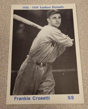 FRANK CROSETTI 1974 TCMA YANKEE DYNASTY 1936-1939 BASEBALL CARD BLUE BACK SP