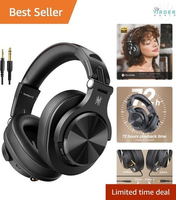 A70 Bluetooth Over Ear Headphones Wireless 72H Playtime Hi-Res Built-in Mic