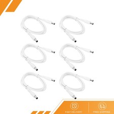 6Pack 3Ft Male to Male 5.5x2.5mm DC Power Extension Cable 24AWG Wire White