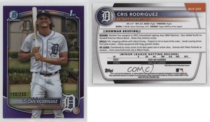 2025 Bowman Chrome Prospects Purple Refractor /250 Cris Rodriguez #BCP-250