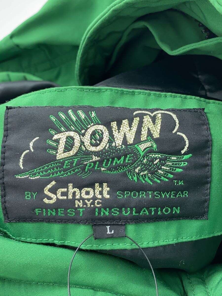 Schott down jacket L Polyester Green Stained Fur … - image 3