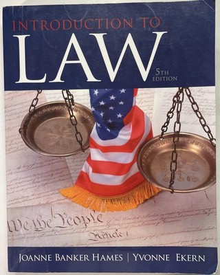 INTRODUCTION TO LAW BY Yvonne Ekern PAPERBACK **GOOD**