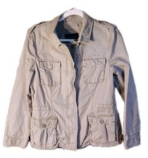 Banana Republic Safari Jacket w Inside Waist Drawstring w Zip & Snap Closure