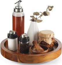 Acacia Wood Lazy Susan Organizer Cabinet Round Lazy Susans Turntable