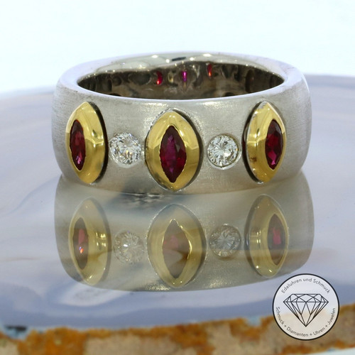 Wert 6.180,- Rubin Brillant Herren Ring 0,30 ct 750 / 18 Kt Gold massiv xxyy - Bild 2 von 4