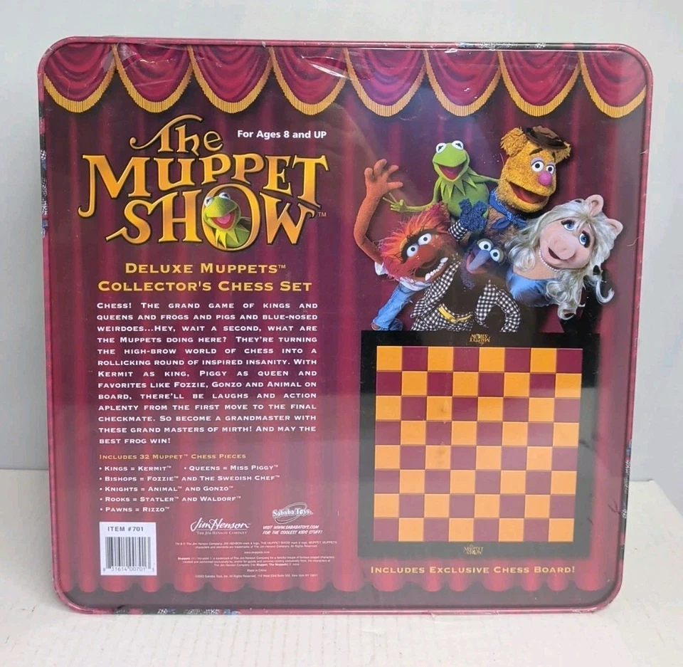 The Muppet Show Deluxe Collector's Chess Set Complete Tin Kermit Miss Piggy S1 - Image 2 of 4