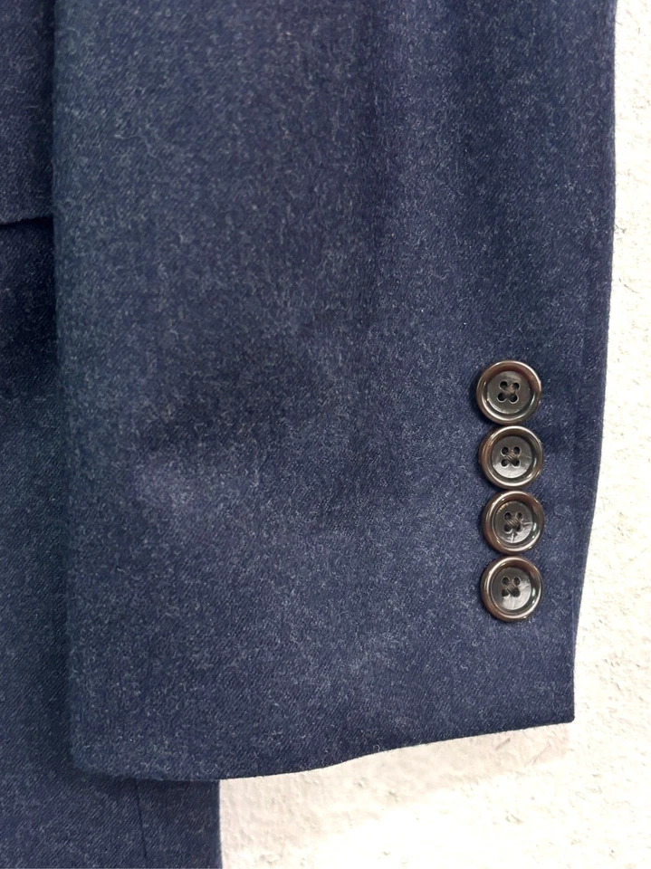 Traje Pantalón J CREW 36S 30x30 Azul Marino 2 piezas Ludlow Delgado Tela Italiana Franela Lana Foto 3 de 4