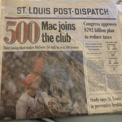 MARK MCGWIRE JOINS 500 CLUB St. Louis Post-Dispatch Aug 6, 1999 - 5-star edition