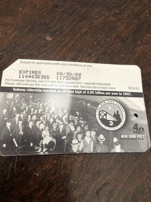 metrocard nycta In 1947 - 2.05 Million Passengers Today Over 4 - Million
