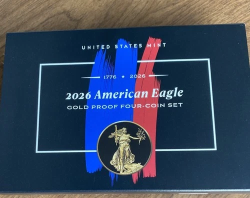 2026 4 Coin Proof Gold Eagle Set w/ COA  In Hand 1776-2026 US Mint
