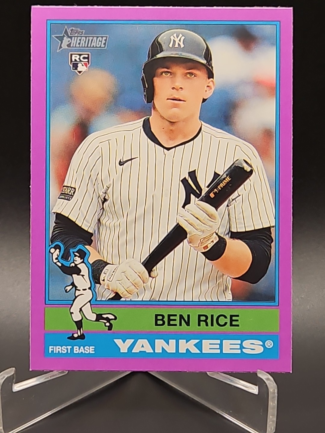 2025 Topps Heritage Ben Rice Light Purple Border #406 RC Yankees