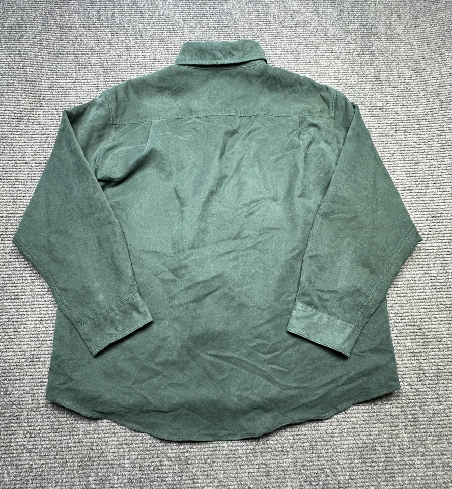 George Shirt Mens XL Sueded Button Down Long Sleeve Polyester Pockets Fall - Image 2 of 4