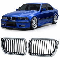 Sport KüHlergrill Frontgrill Schwarz Chrom FüR 3Er BMW E36 Facelift 1996-2000