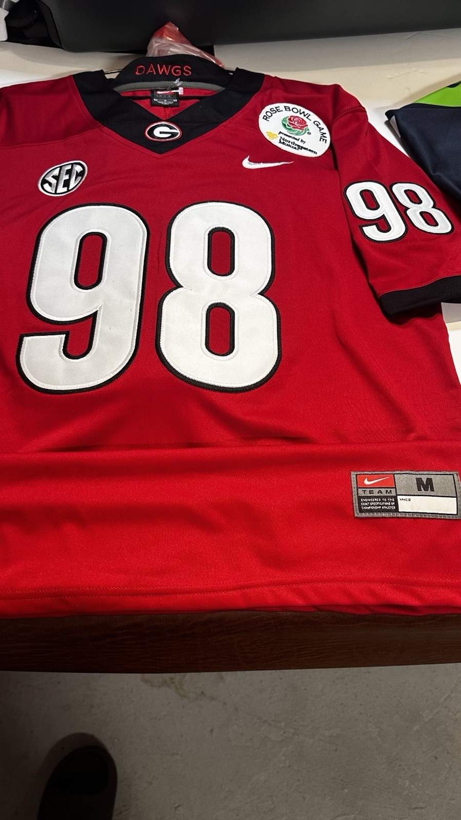 Authentic University Of Georgia Blankenship #98 Size -Medium Rose Bowl SEC Patch