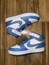Nike NEW Court Borough Mid 2 White Blue Kids Youth Sz 2Y 2
