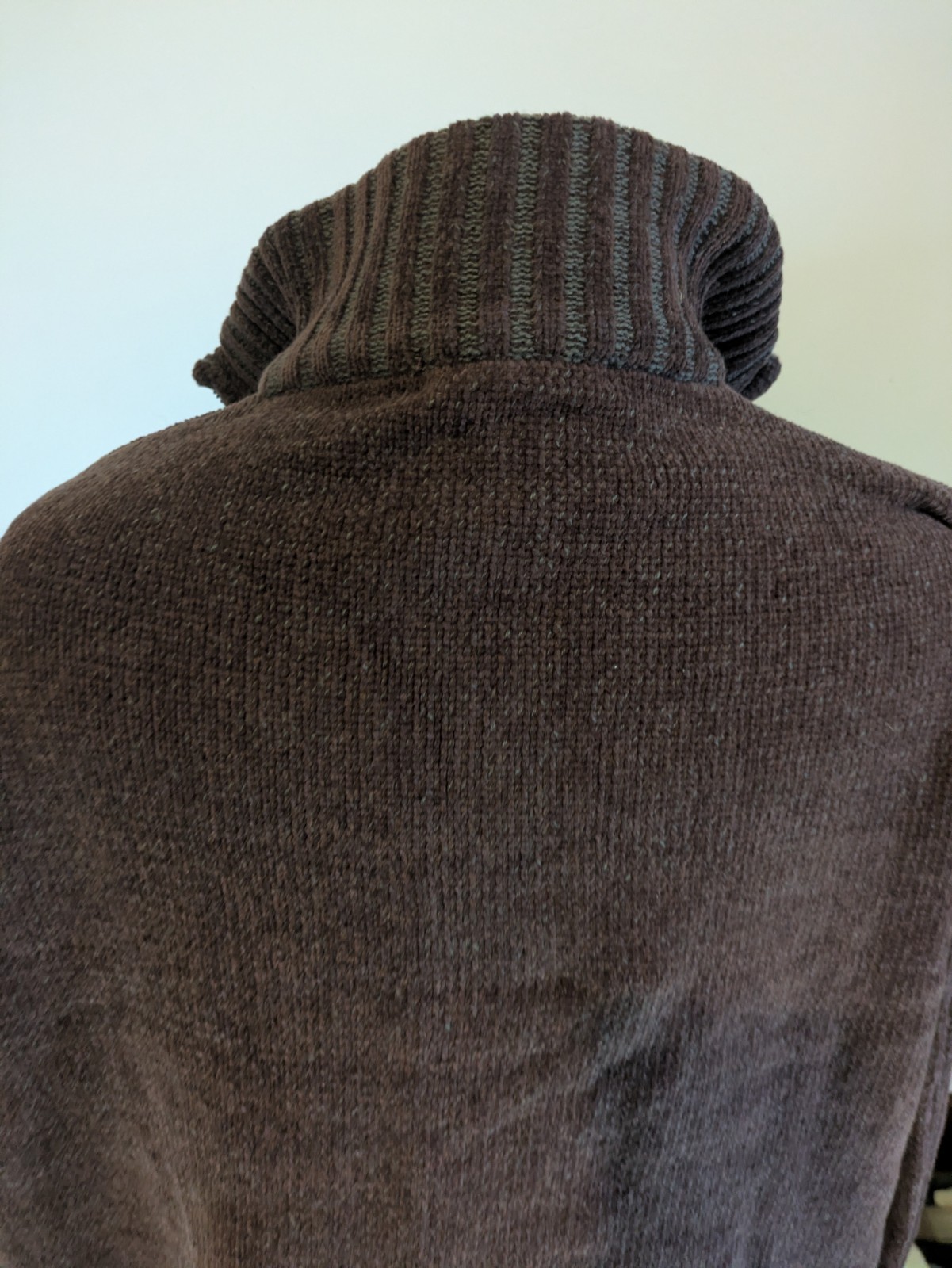 George Mens Chenille Style Jumper Burgundy Zip  Front