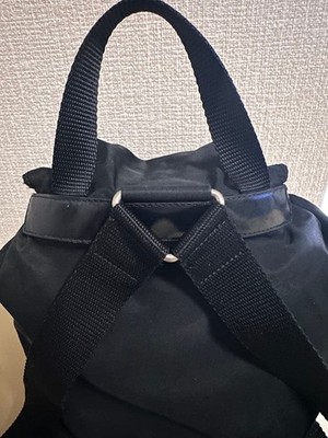 PRADA Black Nylon Mini Backpack PRADA Triangle Logo | eBay