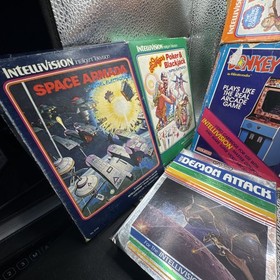 Intellivision Game Lot Of 6 Cartridges With 7 Boxes