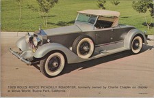 Charlie Chaplin s Rolls Royce Postcard 1974 Movie World Buena Park CA Auto Ad