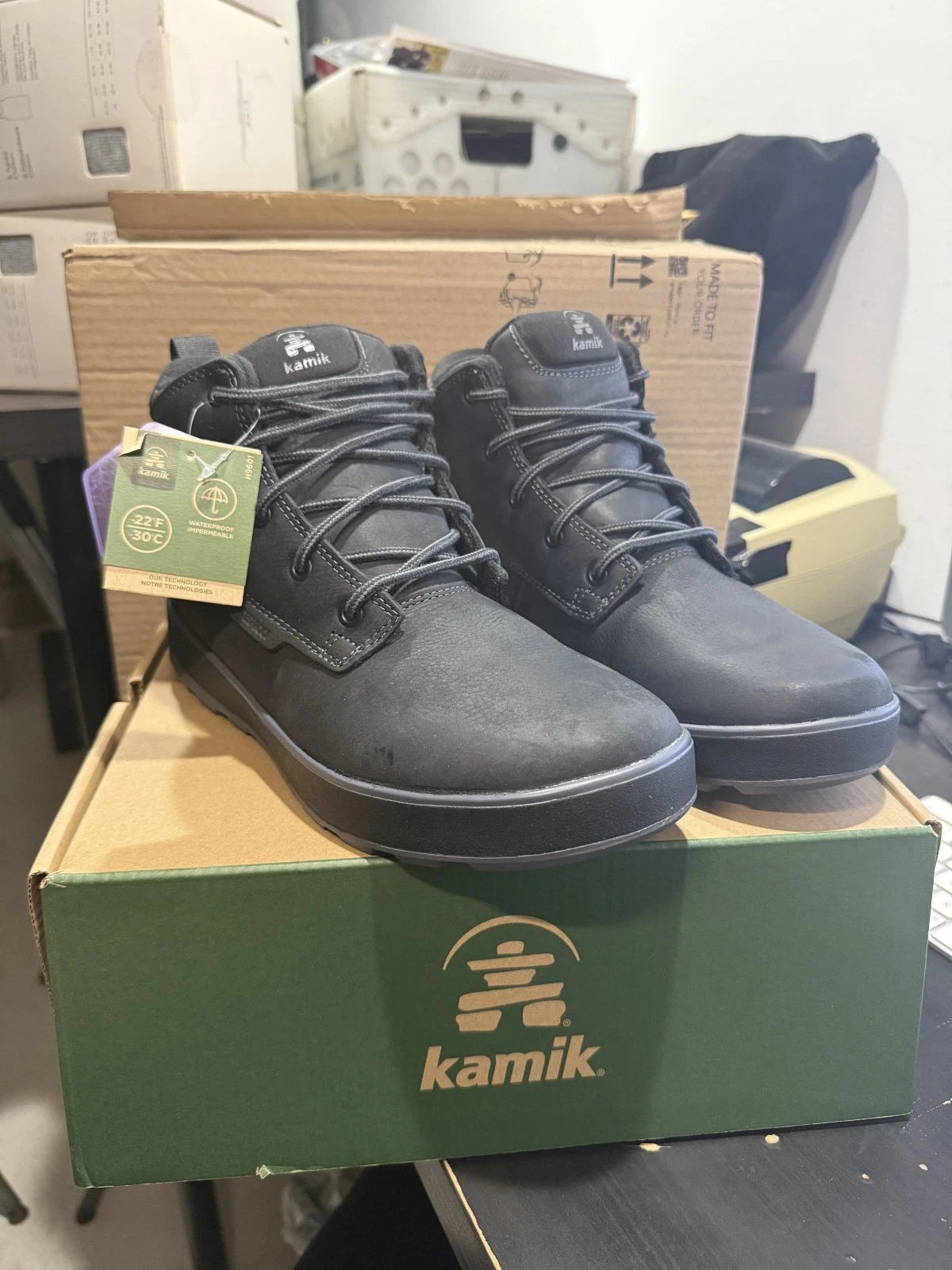 Kamik Spencer Mid Men’s Black Winter Boots Leather