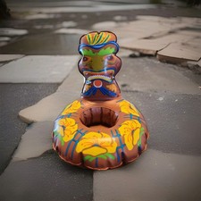 Enfriador de bebidas inflable Tiki vintage enfriador de fiesta tropical hallazgo raro