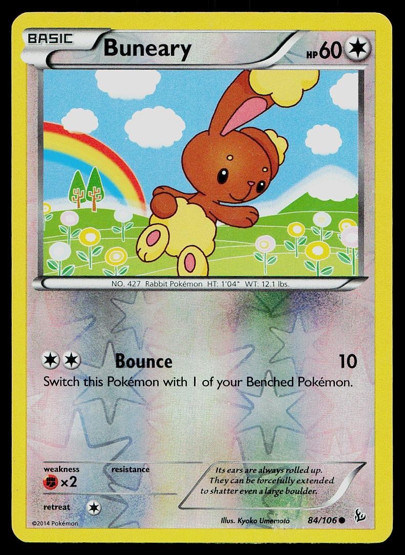 Pokemon Card Flashfire Buneary 84/106 Reverse Holo Common