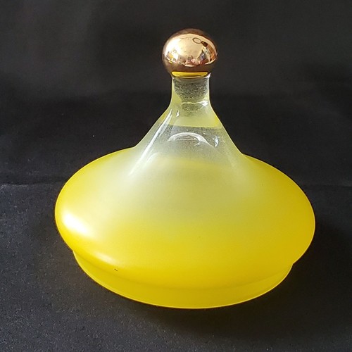 VTG Lemon Yellow Empoli MCM Circus Tent Bonbonniere Apothecary Lidded Jar 8.5" - Picture 3 of 19