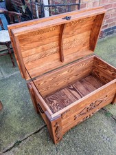 Beautiful Large Handcrafted solid Wood domed Storage chest Blanket box