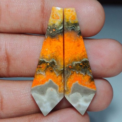 37.60 Cts Natural Bumble Bee Jasper Fancy Pair Cab Loose Gemstone  13x43x4 mm