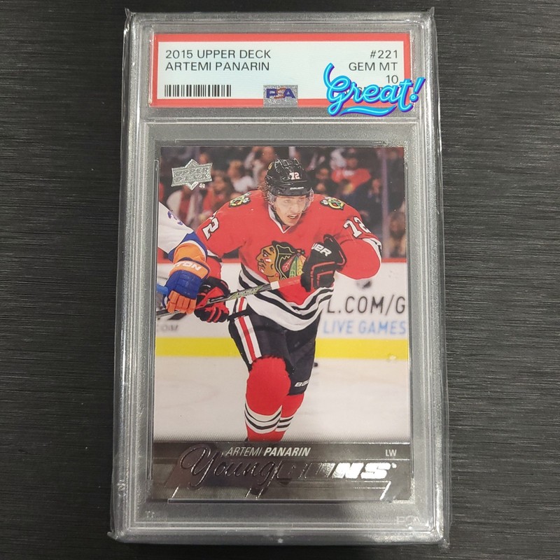 2015-2016 UPPER DECK ARTEMI PANARIN ROOKIE #221 YOUNG GUNS  PSA 10 BLACKHAWKS
