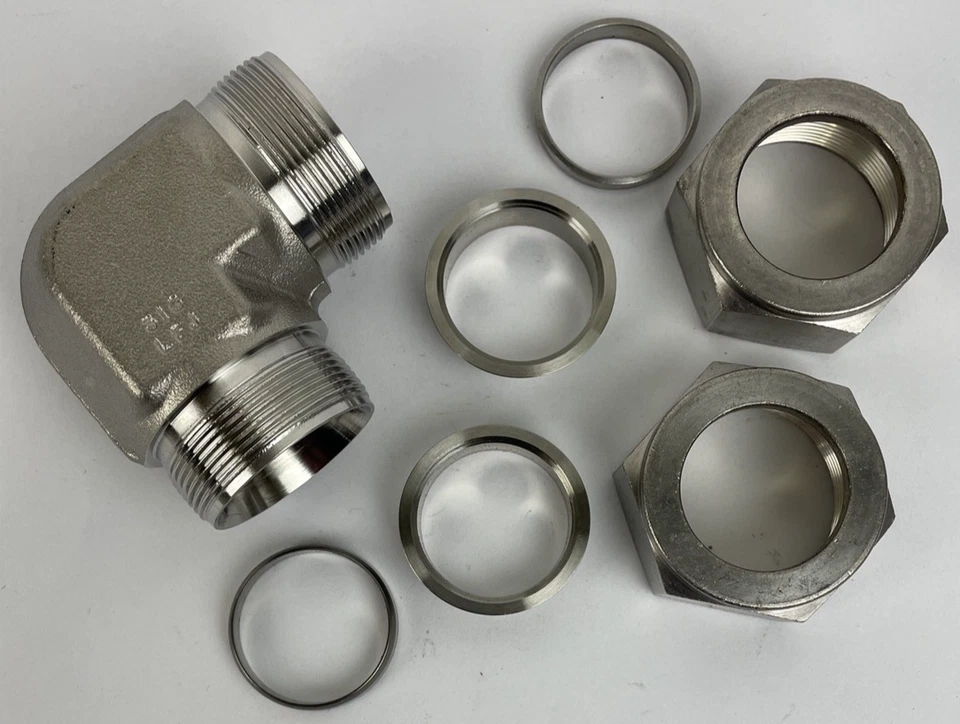 Codo de unión de acero inoxidable Swagelok SS-1610-9, 1" 316, 90 grados OEM Foto 3 de 4