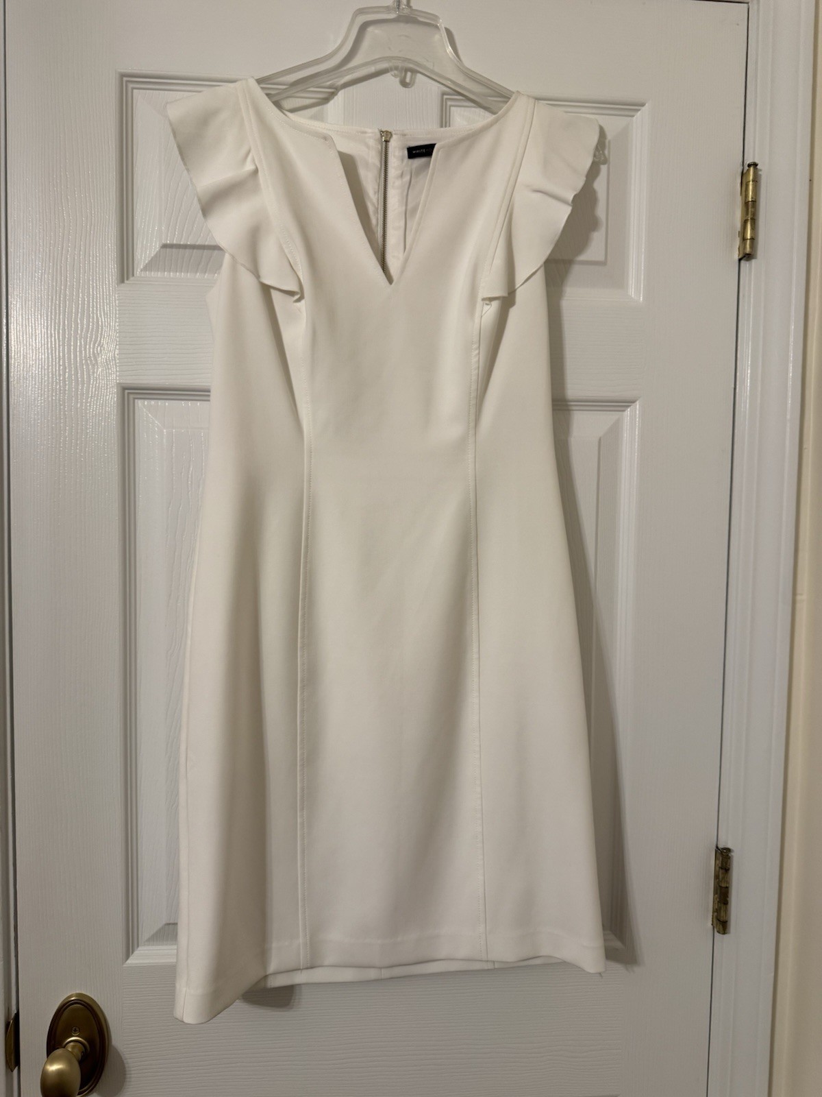 white house black market dress 6 White With Flutter Sleeve Detail