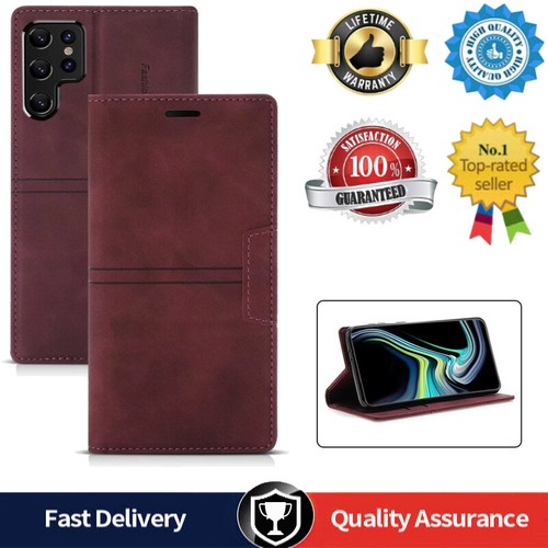 Housse Coque Pour Samsung S23 S21 S20 FE S10 S9 S8 S7 Étui Portefeuille En Cuir - Photo 4/31