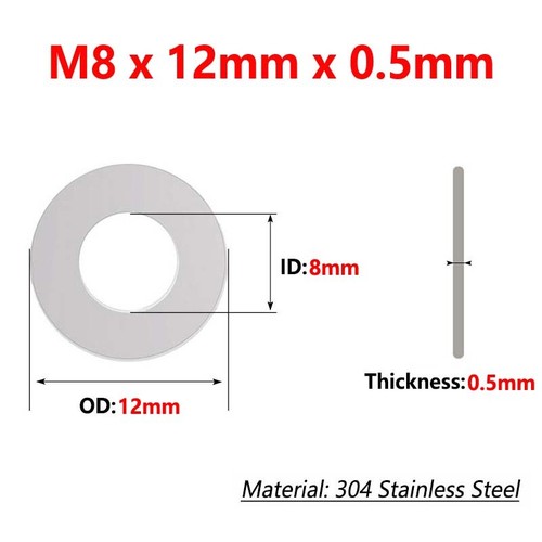 Stainless Steel Ultra Thin Flat Washer Ultrathin Shim Gasket Thickness 0.1-0.5mm - Picture 114 of 254
