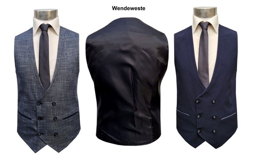 Seersucker men's suit slim fit 3 pieces size 54 dark blue - Picture 3 of 8