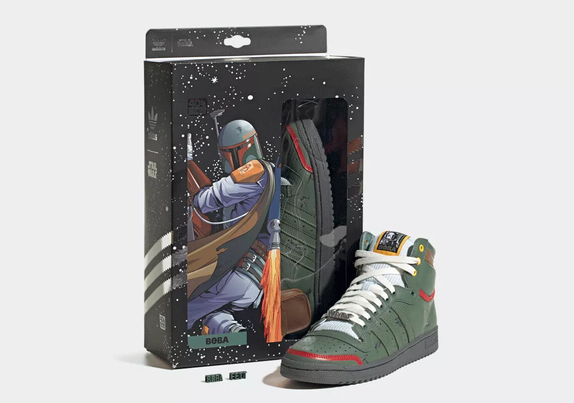 ernstig emulsie afstuderen Adidas Top Ten Hi Star Wars Boba Fett Green FZ3465 Fashion | eBay