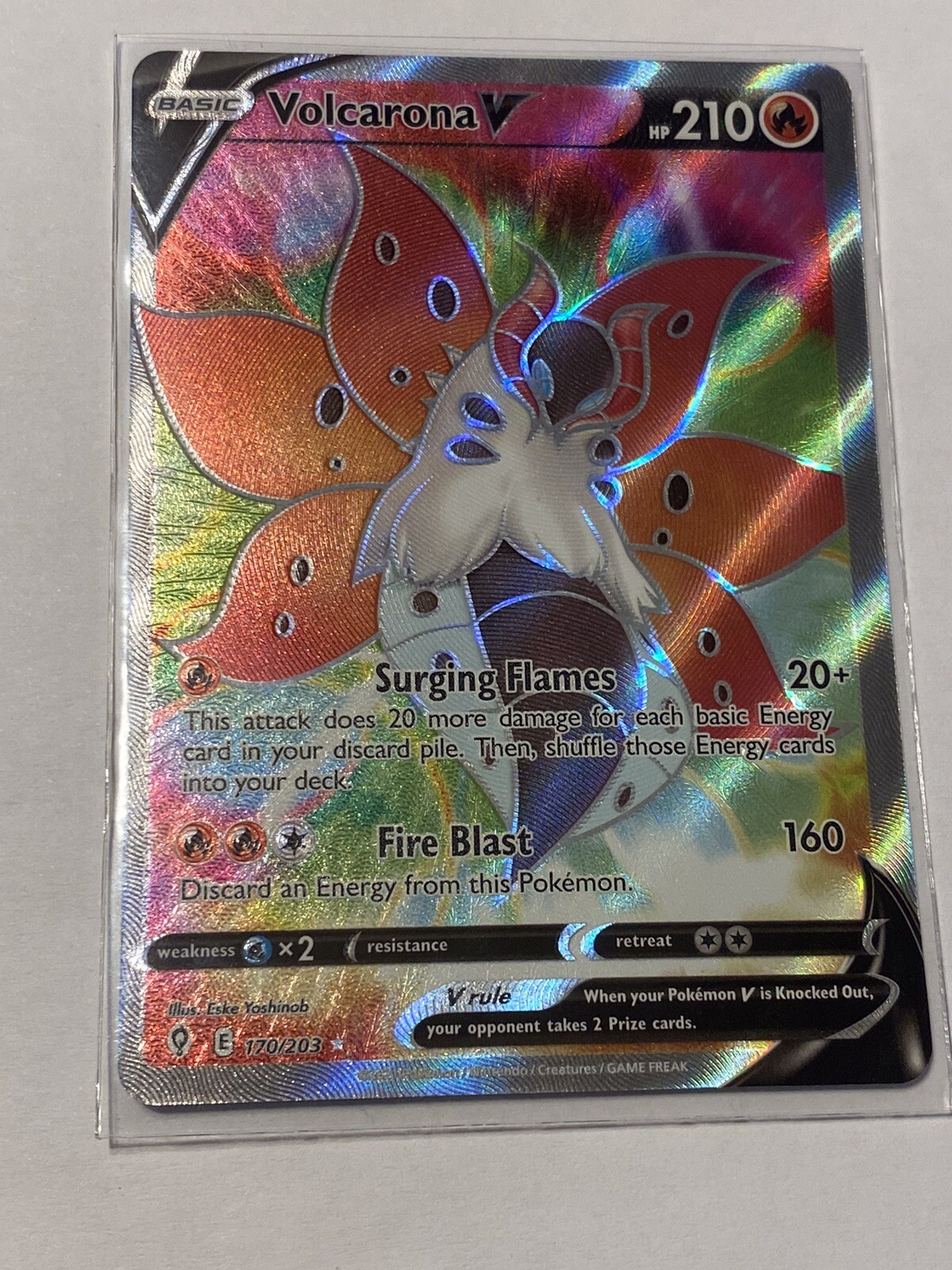 Volcarona V 170/203 Evolving Skies NM Full Art Ultra Rare Pokemon Card