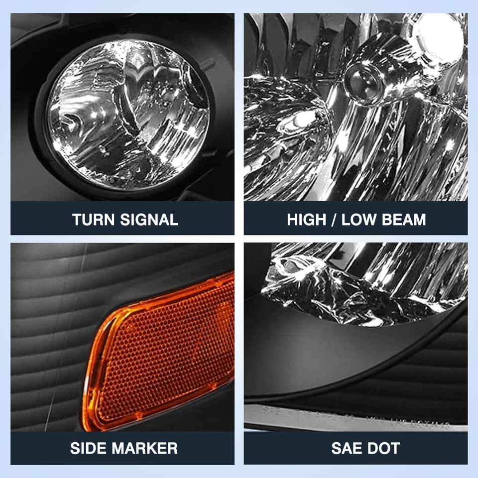 Juego de faros esquineros ámbar carcasa negra para Ford Explorer 2006-2010 L+R Foto 3 de 4