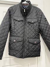 Tommy Hilfiger Quilted Jacket Women s Size Large BLACK Full Zip