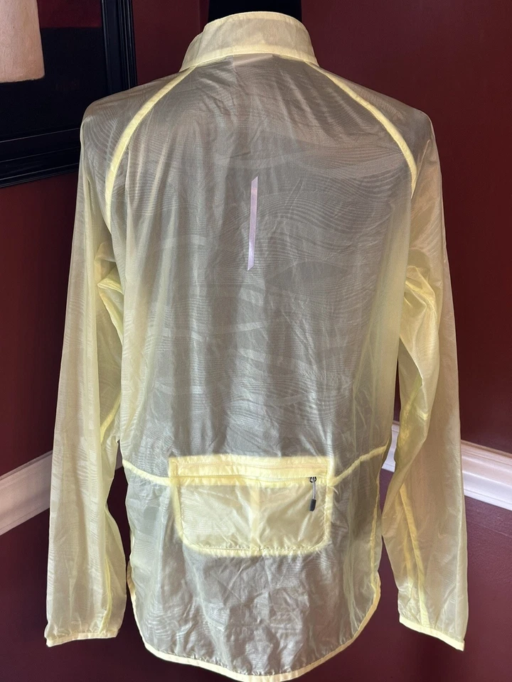NWT Columbia Running Rain Jacket Lightweight See Through Yellow Medium - Image 2 of 4