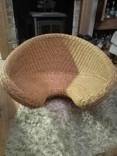 Rare Vintage Lotus Meditation Wicker Chair Bohemian Style, smoke and pet free!
